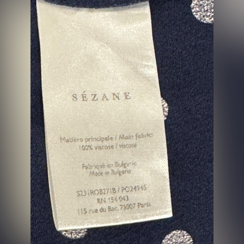 Sezane Sarah Midi Wrap Dress in Polka Dot Sz. Fr42/US10 - Picture 6 of 9